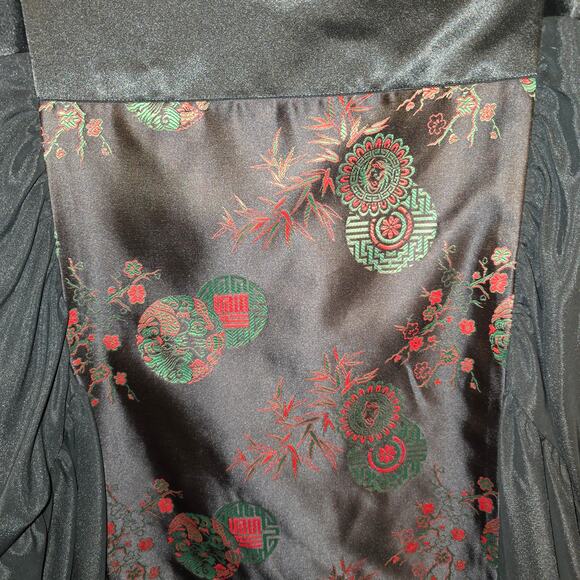 Susan Bradley Open Jacket Asian Embroidered Quilted Reversible Balloon Sleeve OS - Picture 8 of 13